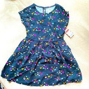 New Swing Pocket Dress With Colorful Hearts